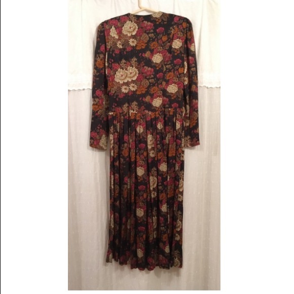 Vintage 80s Boutique Orange Pink Black White Dress - Picture 11 of 11